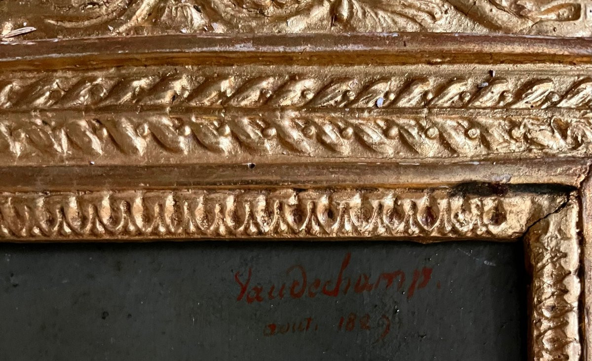 Portrait d'homme , huile sur toile signée et datée Vaudechamp 1829-photo-4