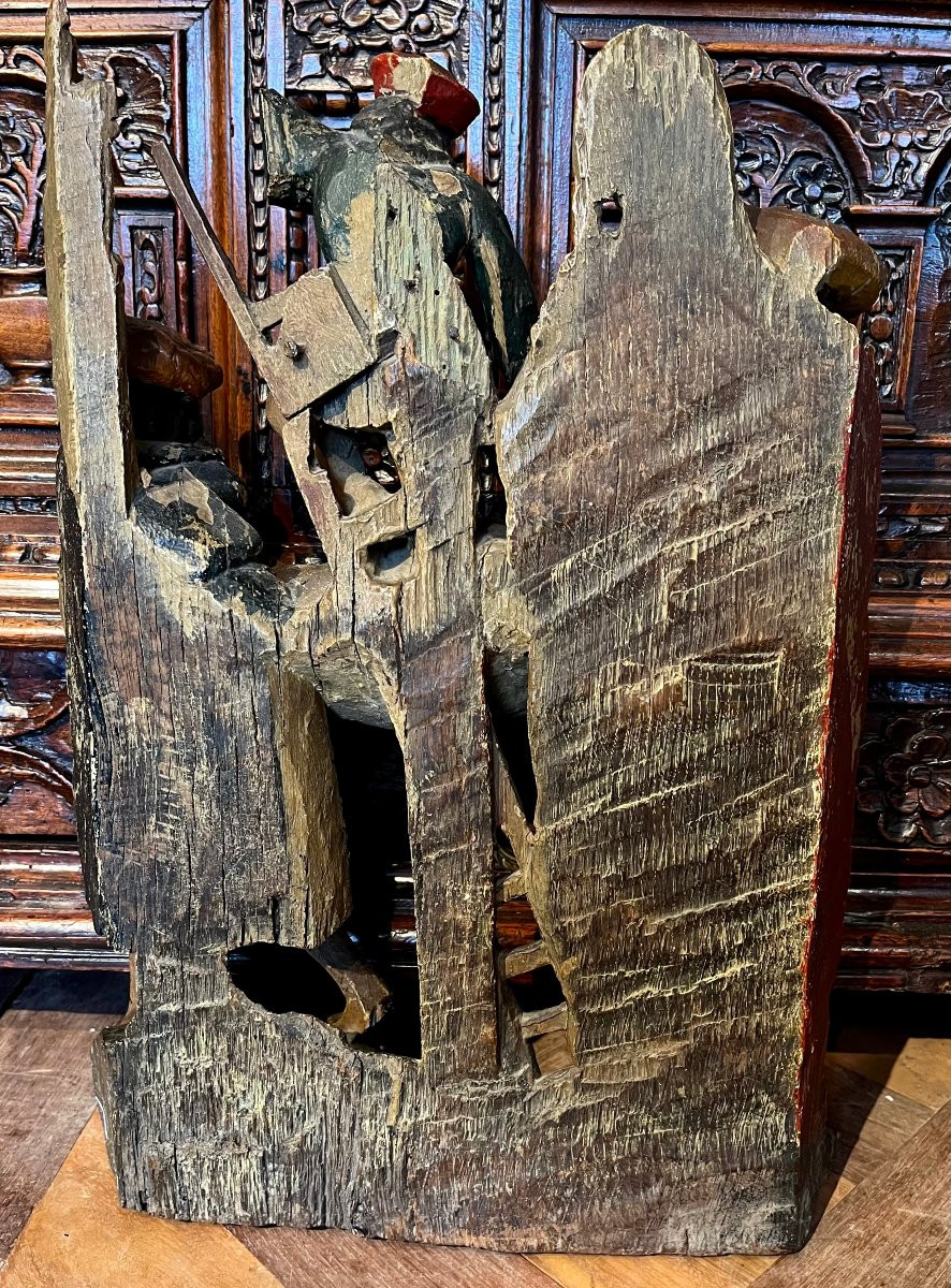 Retable XVI ème siècle . la Déposition du Christ . Bois sculpté. -photo-2