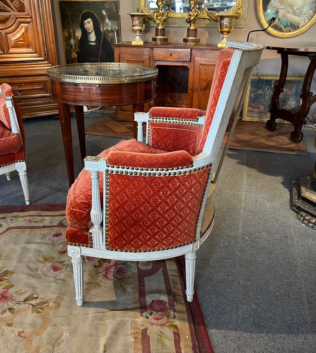 Pair Of Louis XVI Period Armchairs. Stamped Sulpice Brizard -photo-2