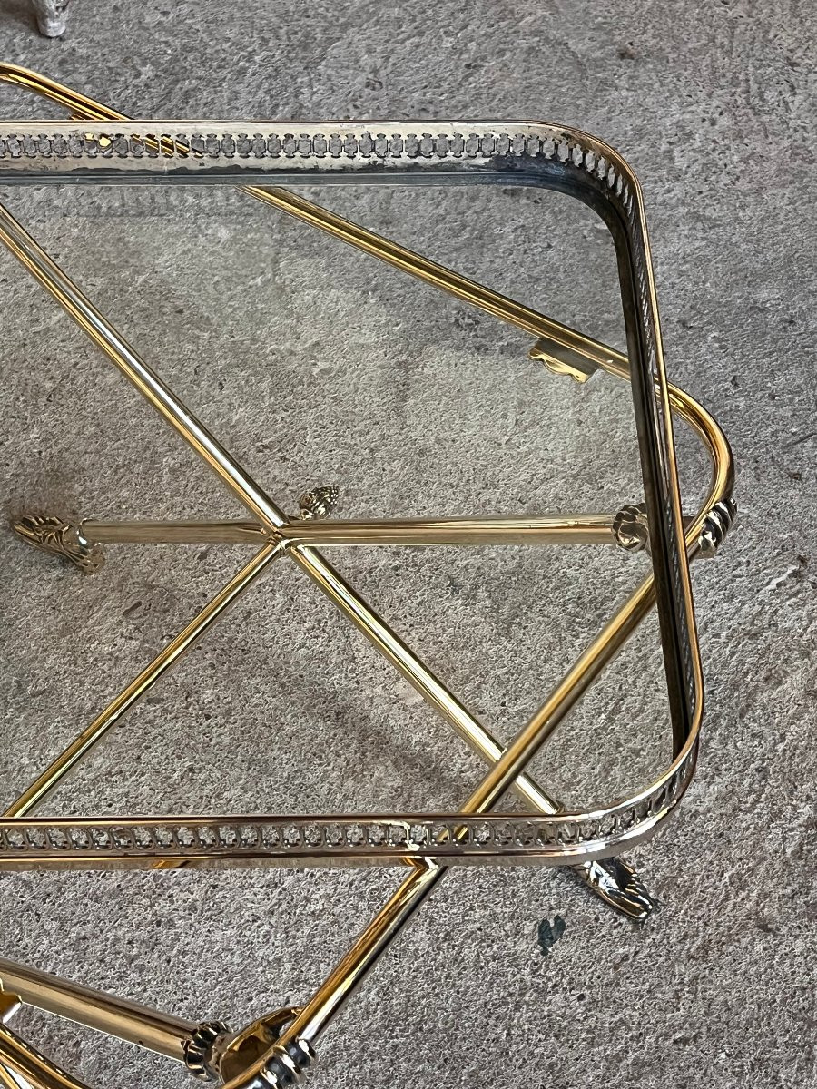 Brass Sofa End, 70's .  Side Table , Coffee Table .-photo-6