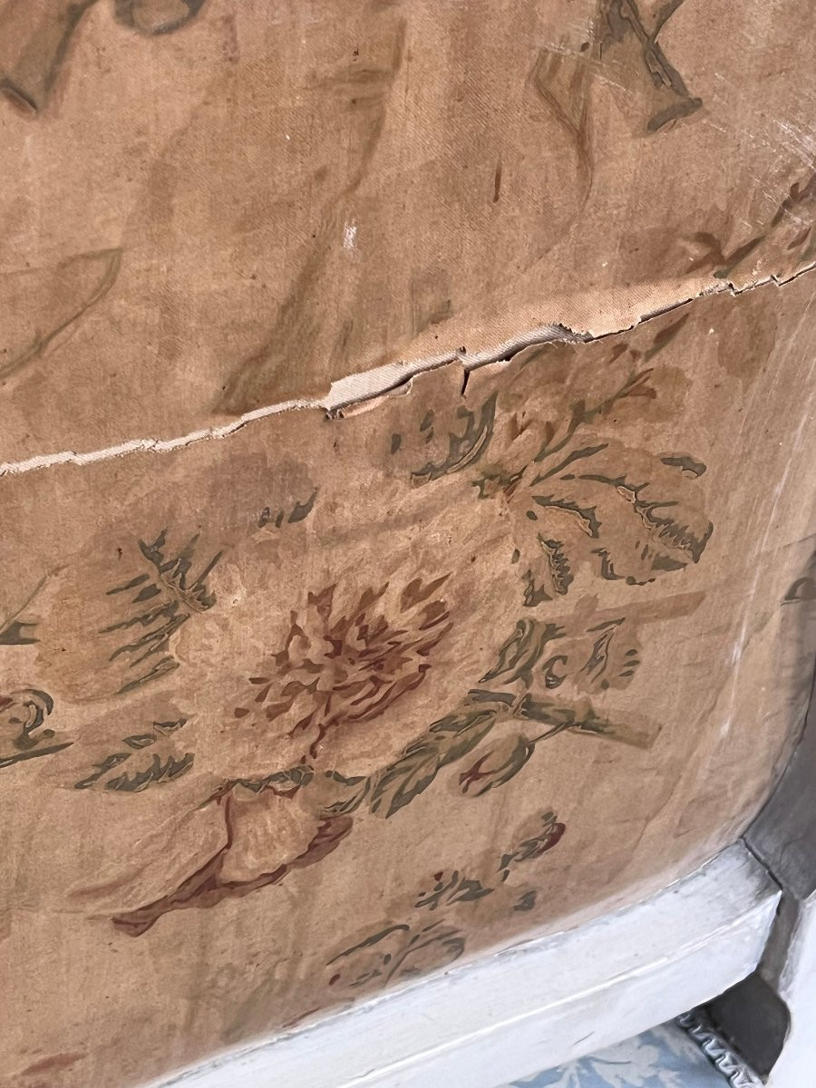 Pair Of Painted And Gilded Wood Armchairs With Queen Backs, Late 19th Century-photo-7