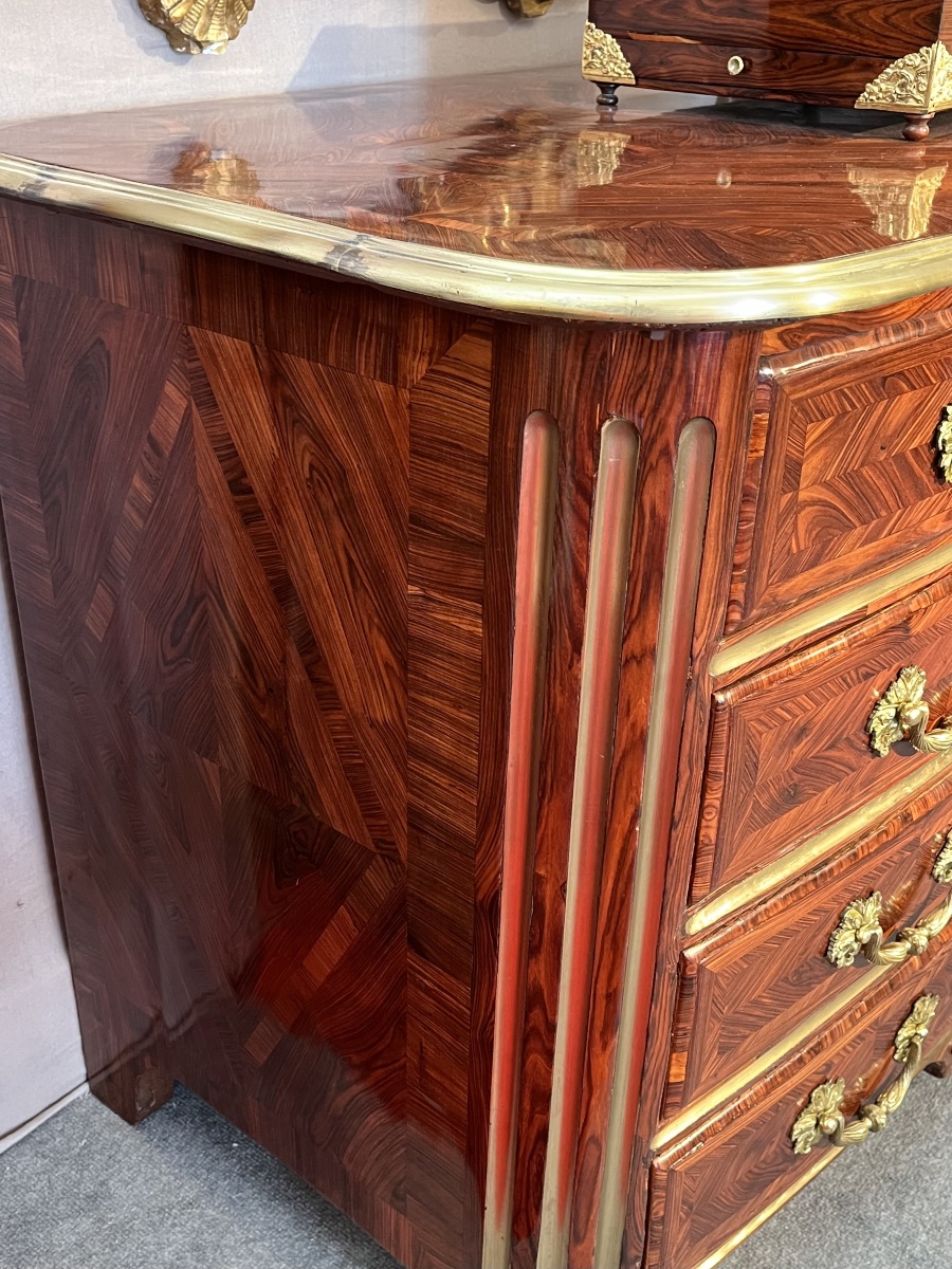 Commode époque début XVIII ème bois de violette . -photo-4