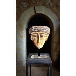 Masque De Sarcophage . Egypte Antique . 331-32 avant JC 