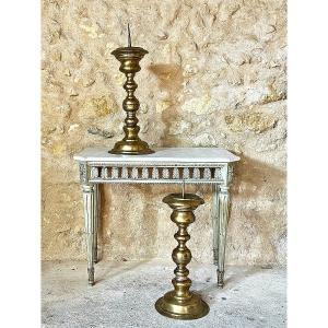 Pair Of Large 17th Century Brass Candlesticks