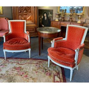 Pair Of Louis XVI Period Armchairs. Stamped Sulpice Brizard 