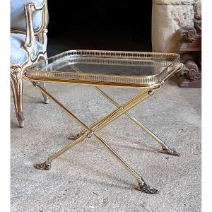 Brass Sofa End, 70's .  Side Table , Coffee Table .