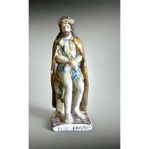Christ aux liens . Ecce Homo . Faïence de Rennes . XVIII ème .