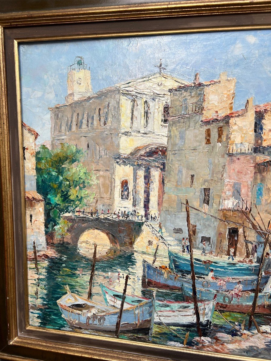 Peinture Signé Henri Bargin Representant Martigues-photo-4