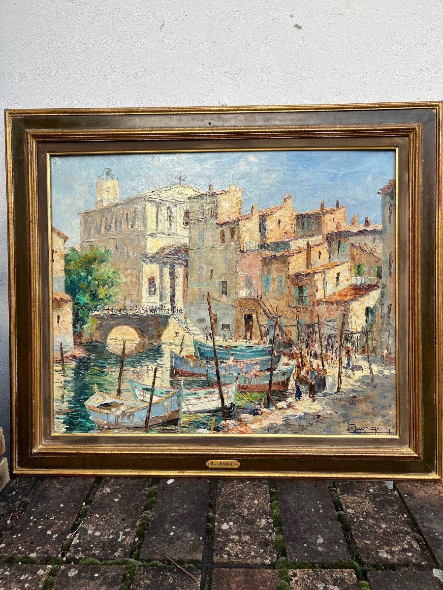 Painting Signed Henri Bargin Representative Martigues