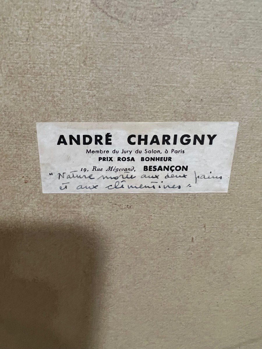Peinture Huile Sur Carton Signé André Charigny Nature Morte-photo-1