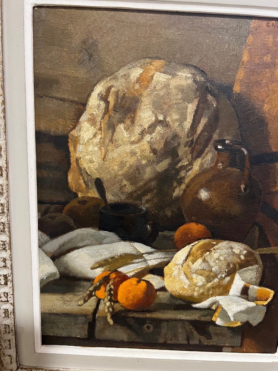 Peinture Huile Sur Carton Signé André Charigny Nature Morte-photo-4