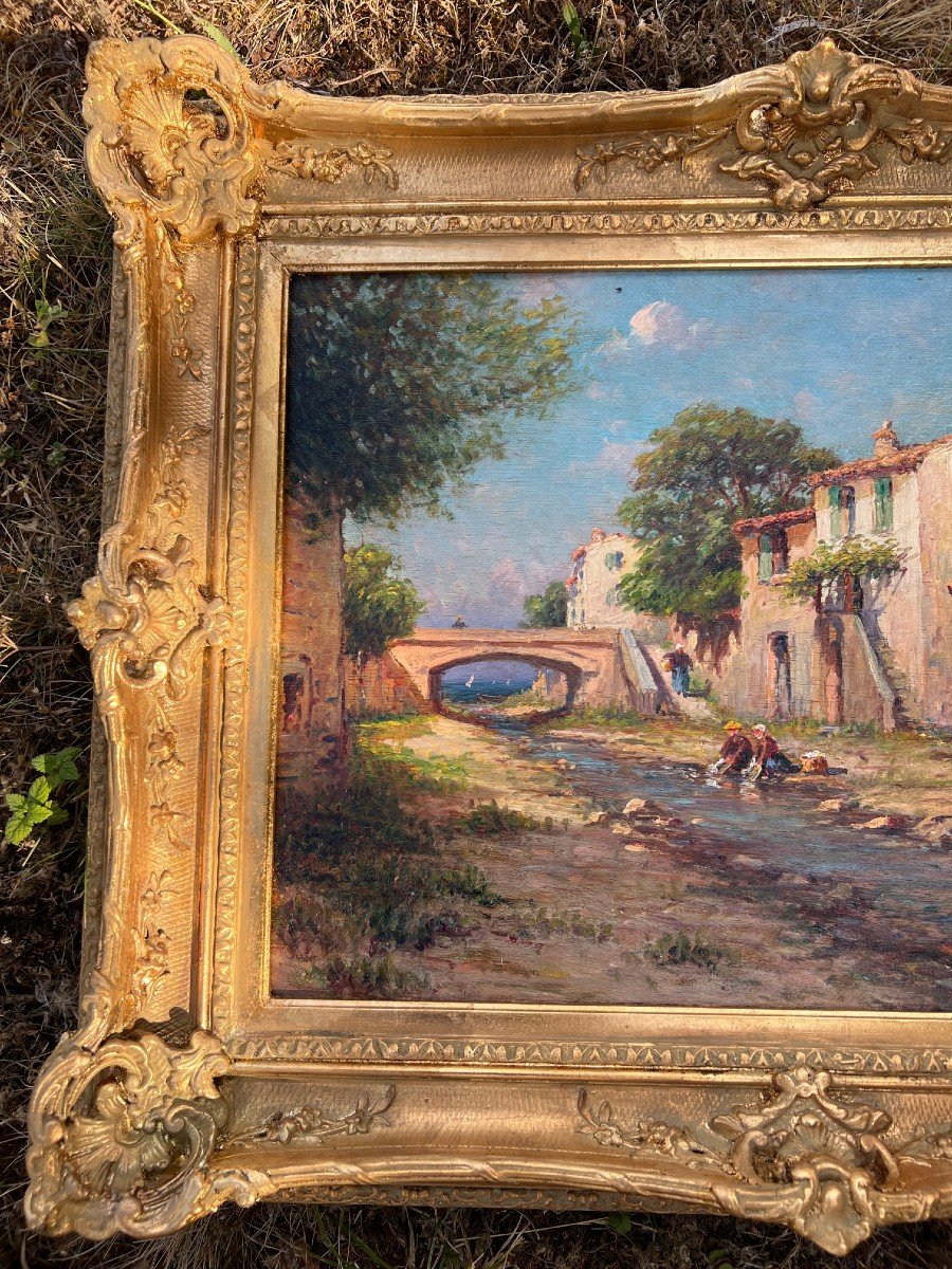 Painting By Henri Malfroy The Washerwomen-photo-2