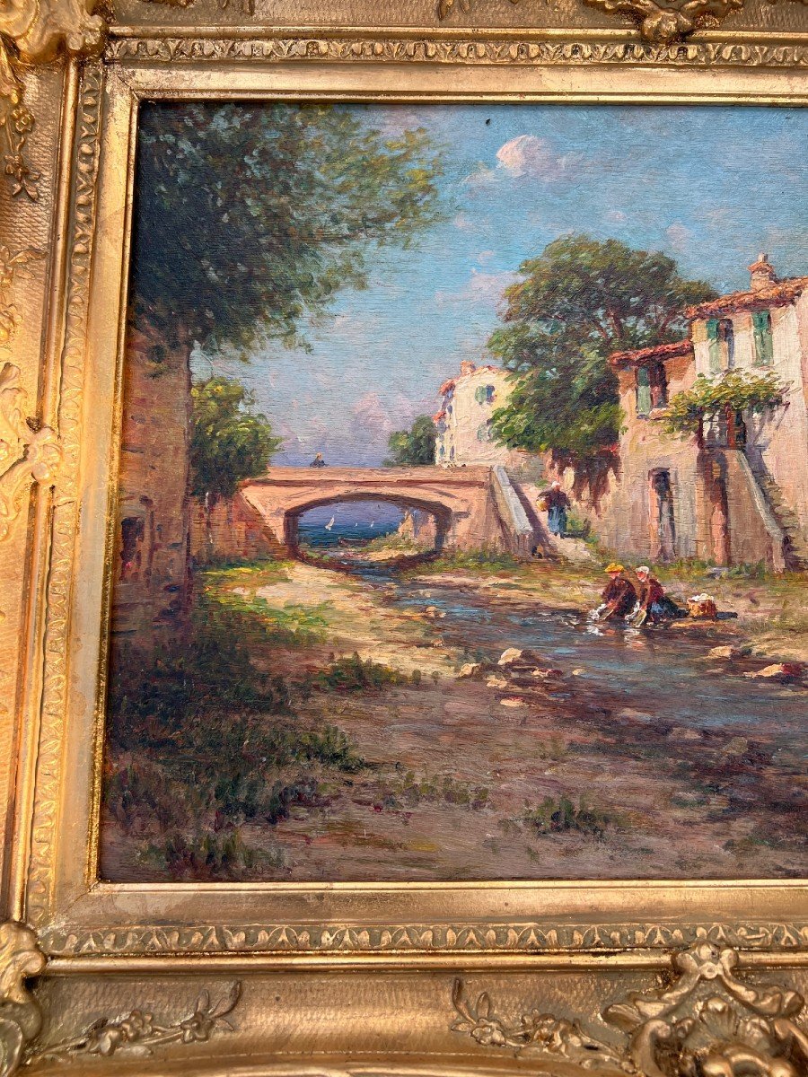 Painting By Henri Malfroy The Washerwomen-photo-7