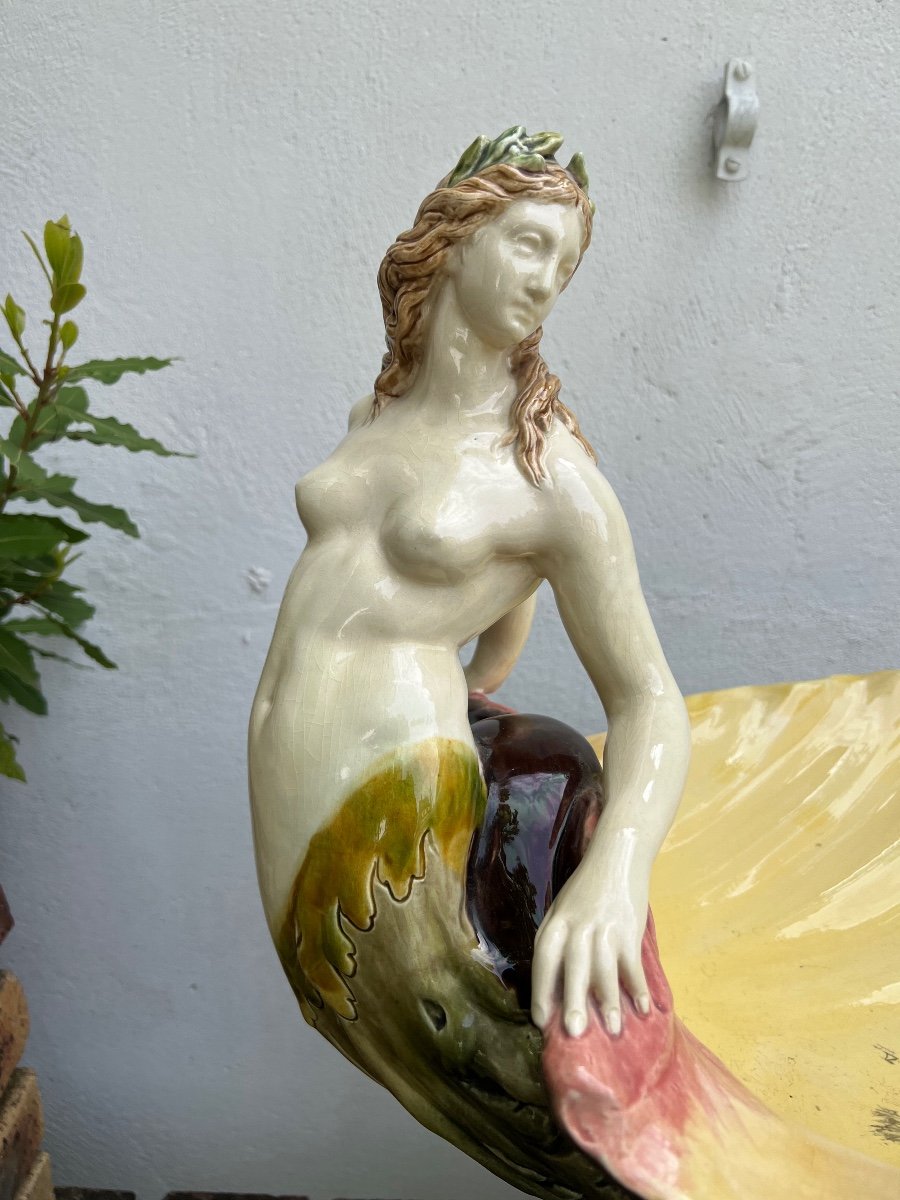 Milieu De Table Majolica Sarreguemines -photo-3