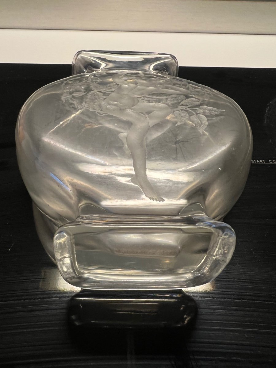 Vase Art Nouveau Baccarat Femme Nue Pour L’escalier De Cristal -photo-4
