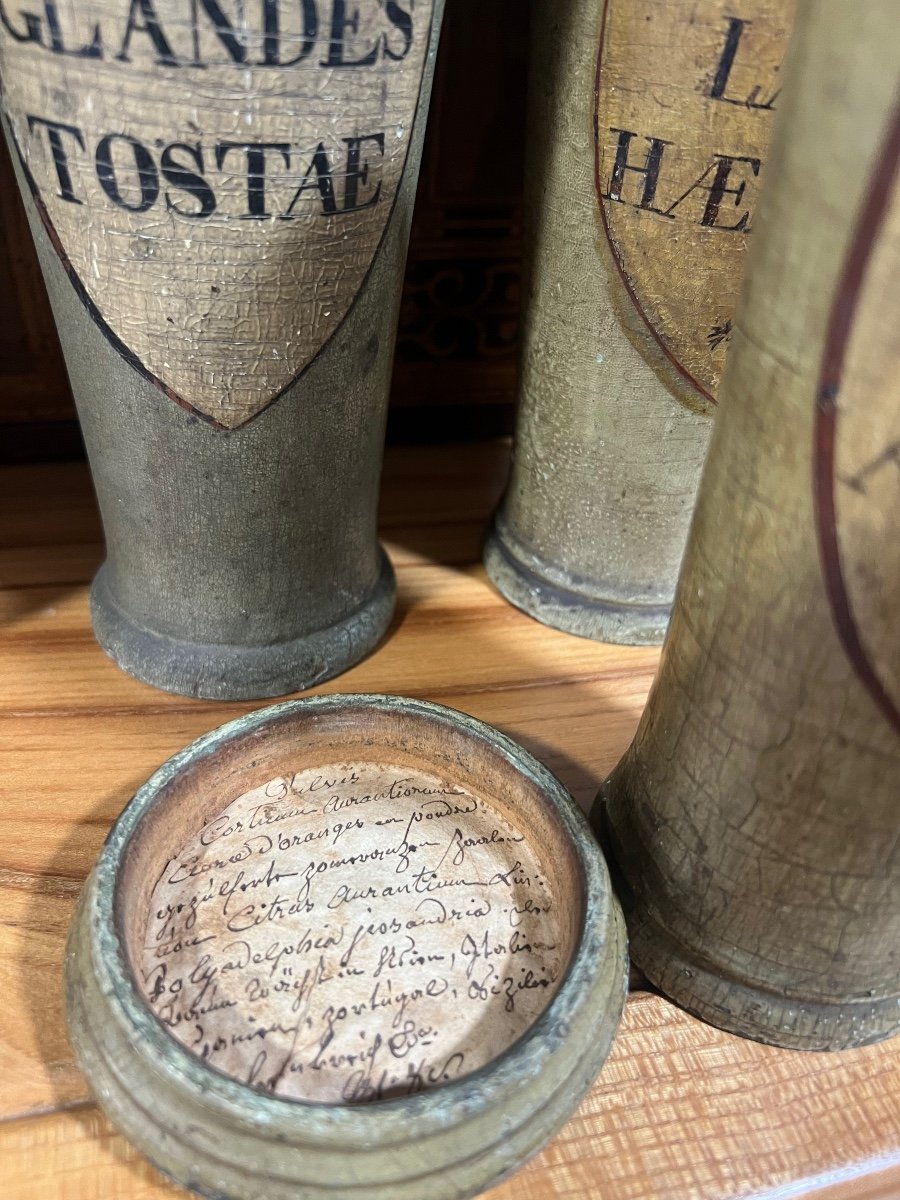 Set Of 17 Wooden Pharmacy Pots XVIII-photo-3