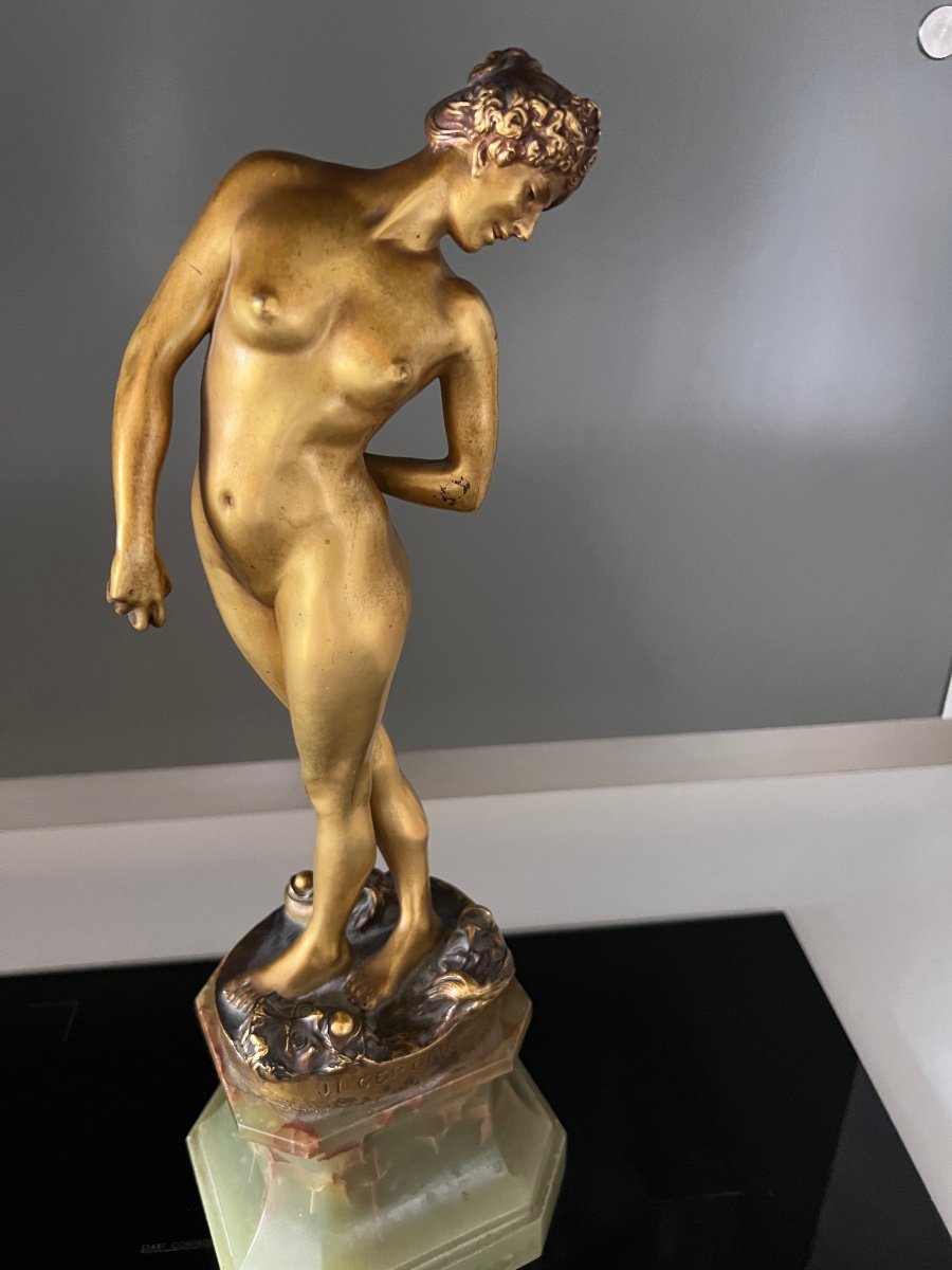 Bronze Par J. L. Gérôme Femme Aux Boules Siot Decauville Fondeur-photo-5