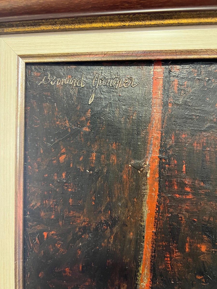 Painting By Bernard Gantner 1947 At The Fireside-photo-3