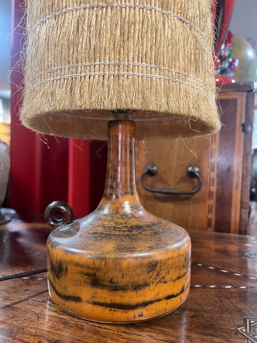 Lampe Par Jacques Blin Avec Son Abat Jour D’origine -photo-1