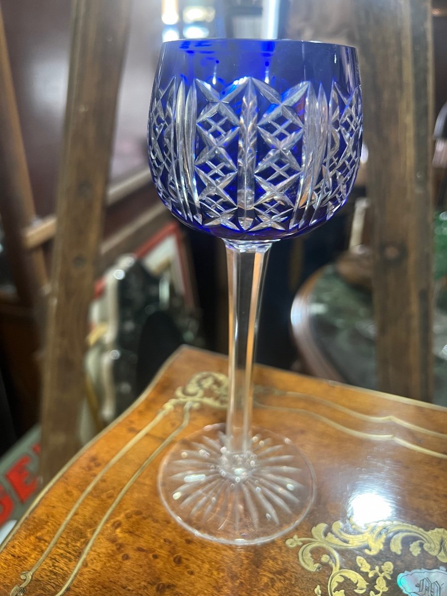 Série De Six Verres à Vin Saint-louis Verre Du Rhin-photo-2