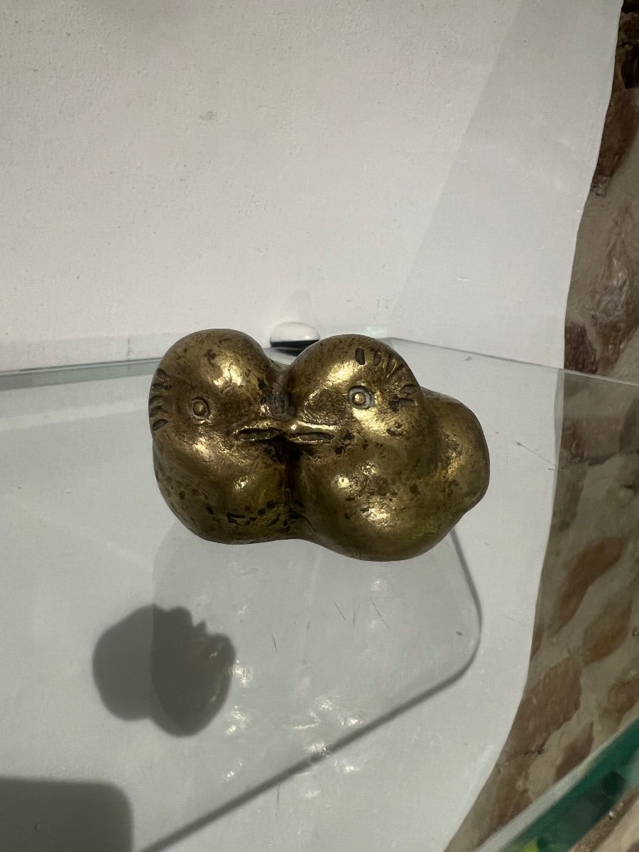 Deux Oisillons Art Déco Bronze Signé Laurent -photo-3