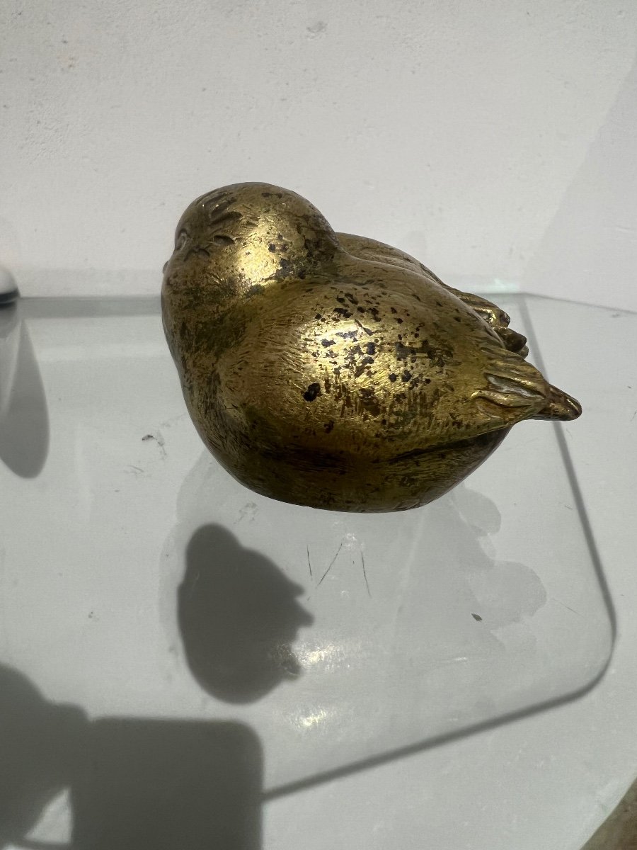 Deux Oisillons Art Déco Bronze Signé Laurent -photo-4