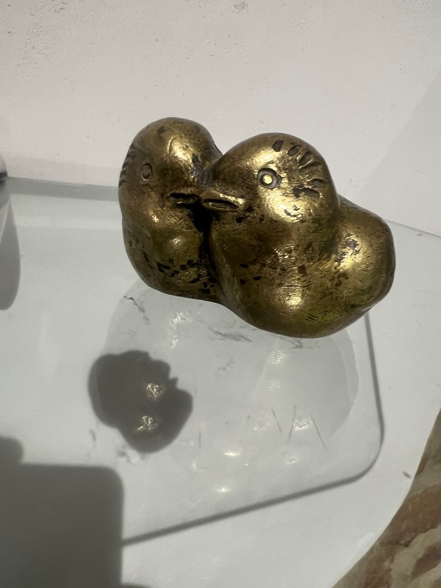 Deux Oisillons Art Déco Bronze Signé Laurent -photo-8