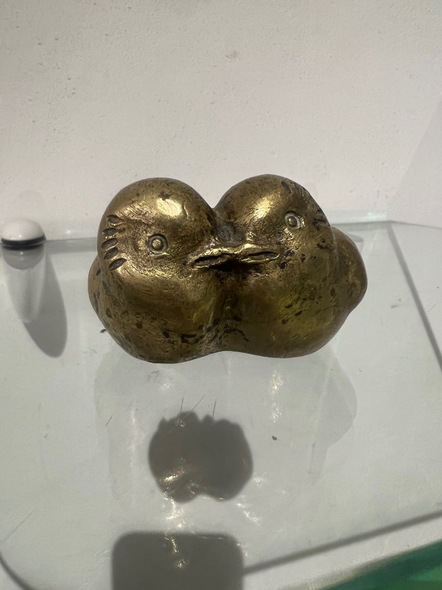 Deux Oisillons Art Déco Bronze Signé Laurent 