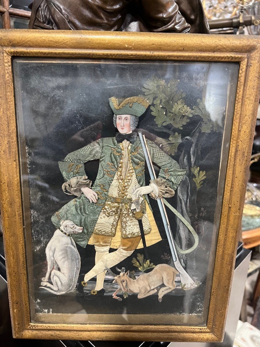 Tableau XVIII Tissus Habillés Et Papier Découpé Le Retour De Chasse-photo-7