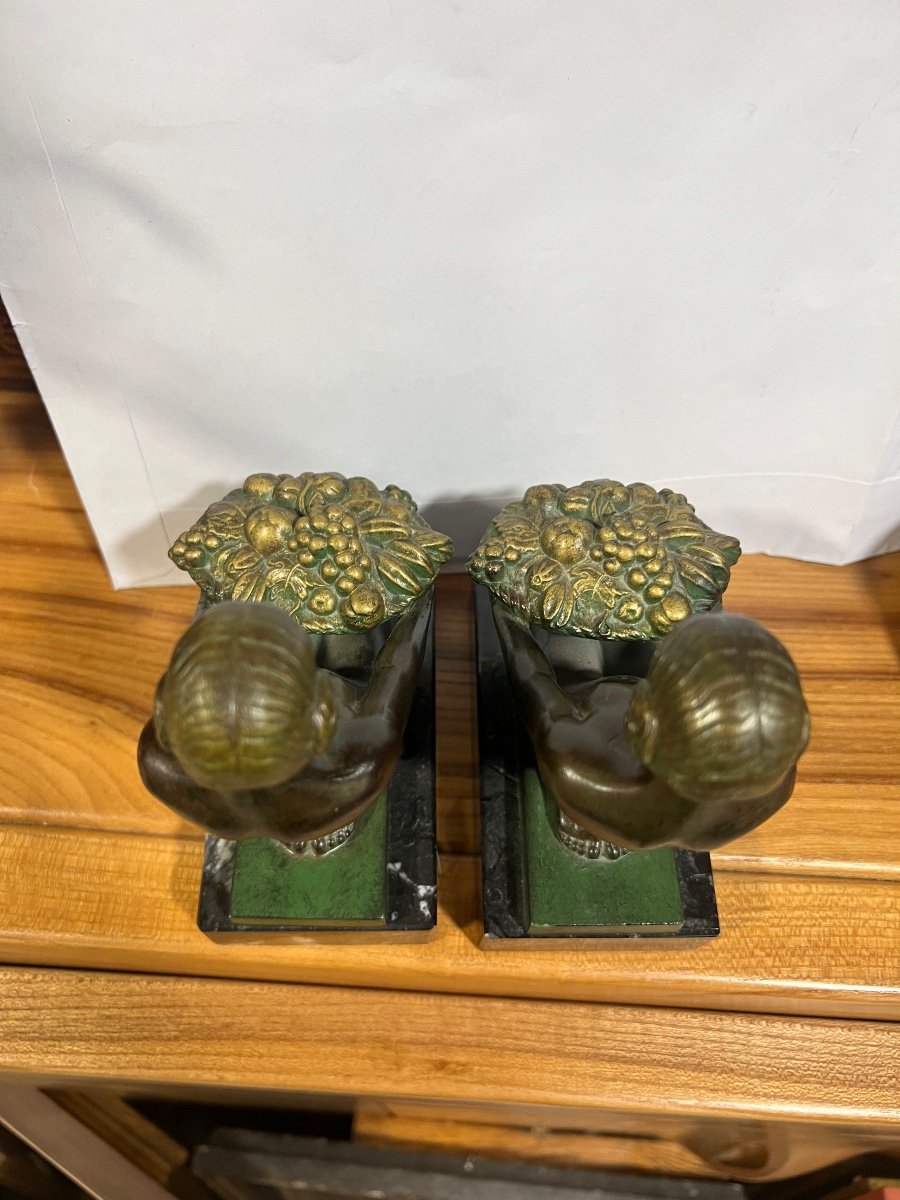 Pair Of Art Deco Bookends Max Le Verrier-photo-1