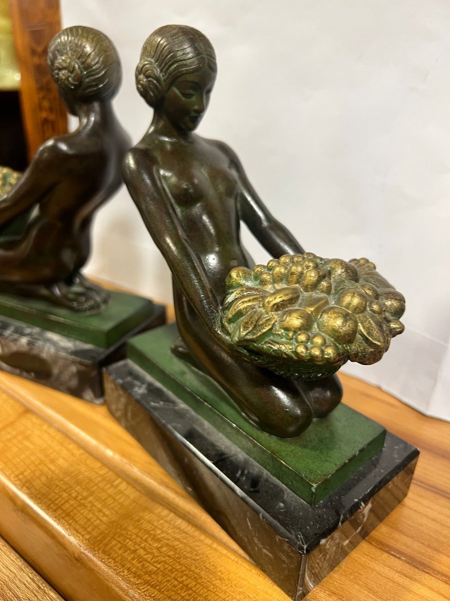 Pair Of Art Deco Bookends Max Le Verrier-photo-5