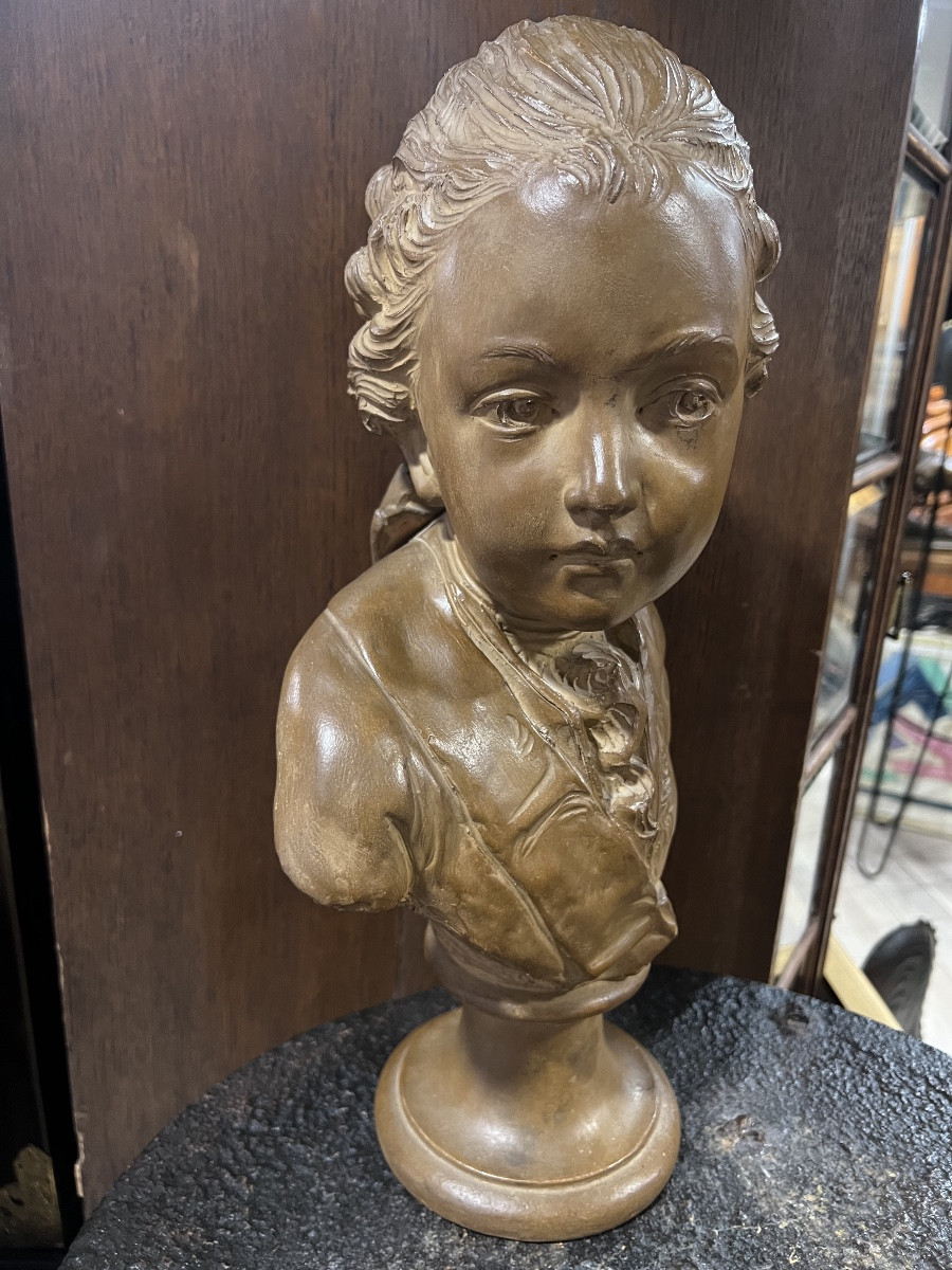 Terracotta Bust Signed Lebrun André Jean -photo-4