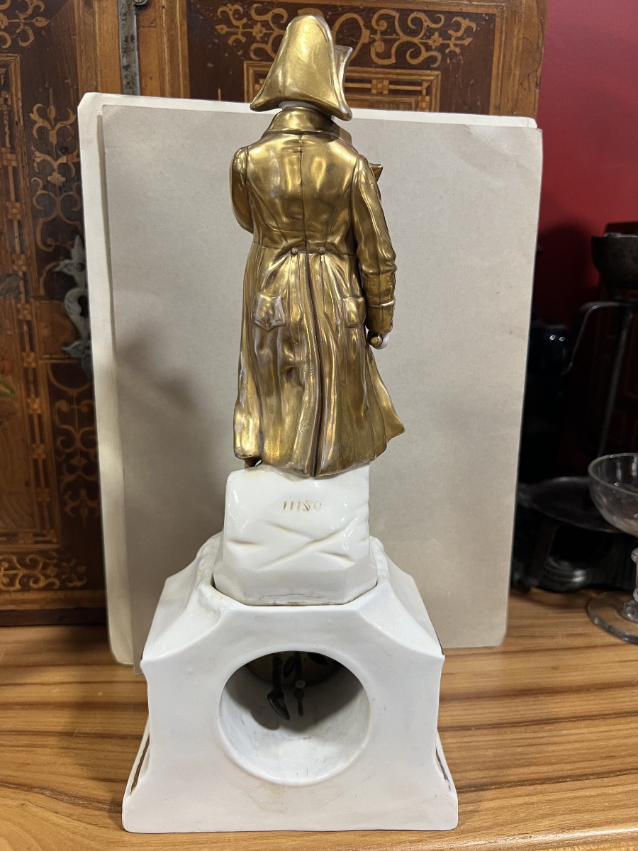 Saxon Porcelain Clock Representing Napoleon I-photo-5