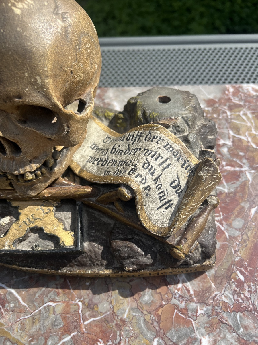 Mémento Mori En Bois Allemagne Du Sud Ou Alsace XVII-photo-4