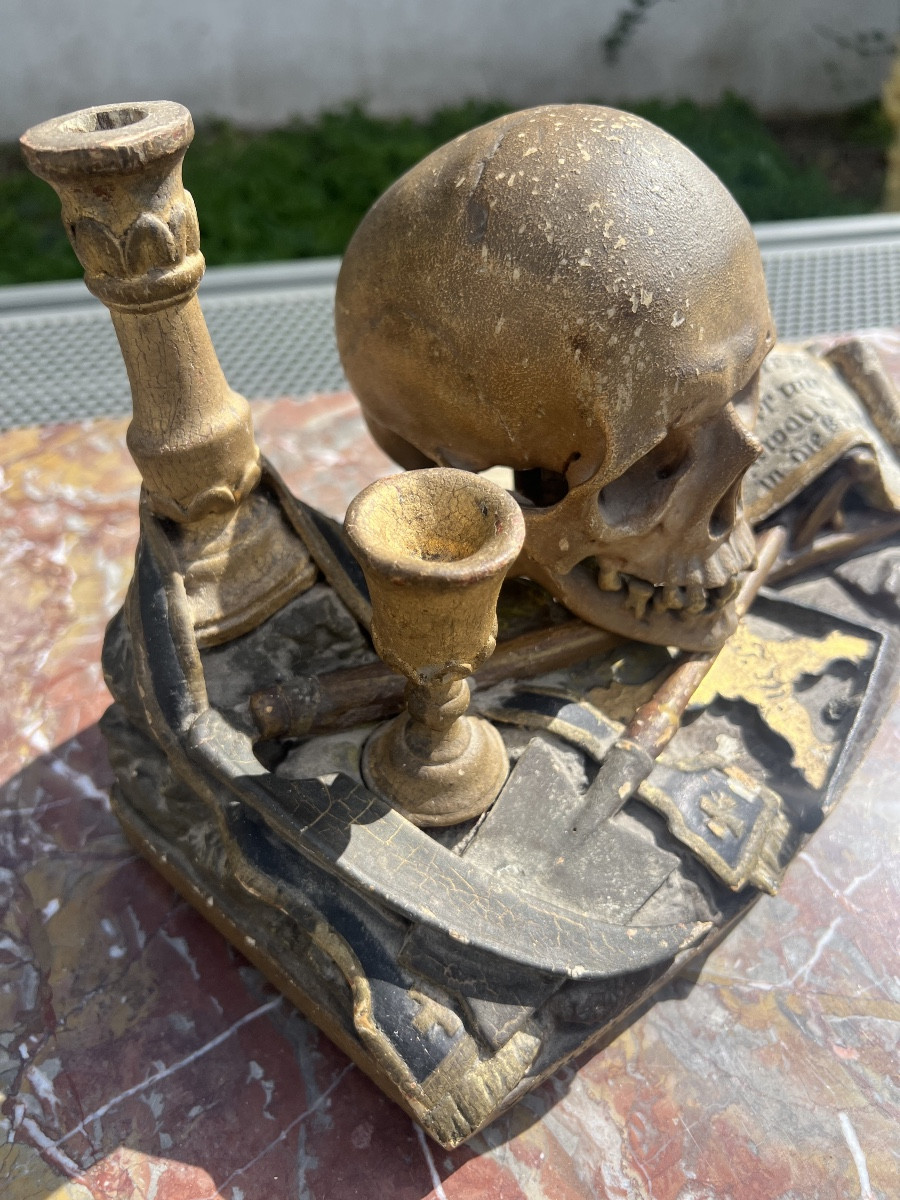 Mémento Mori En Bois Allemagne Du Sud Ou Alsace XVII-photo-1
