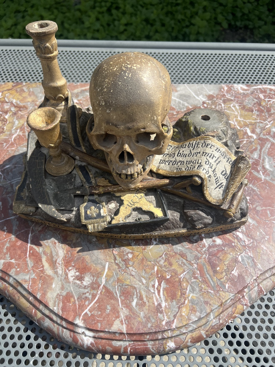 Mémento Mori En Bois Allemagne Du Sud Ou Alsace XVII-photo-5