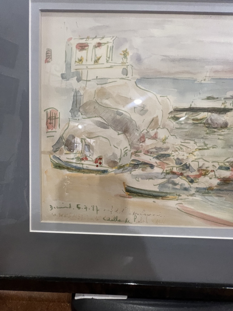 Watercolor Signed Paul Jean Decrind Known As Le Pol-photo-2