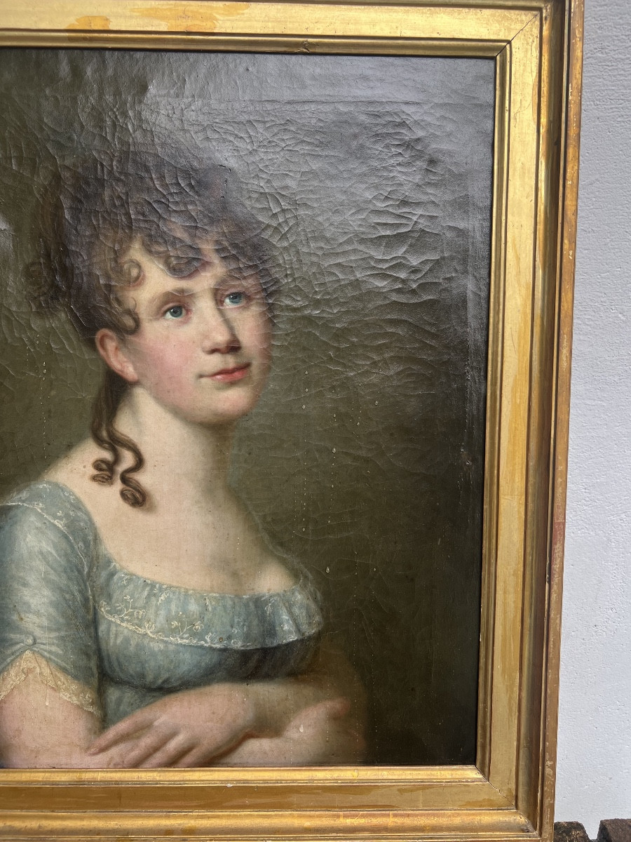 Portrait Of A Young Woman Dated 1806 Married Anne Lydie Delauchaux-photo-4