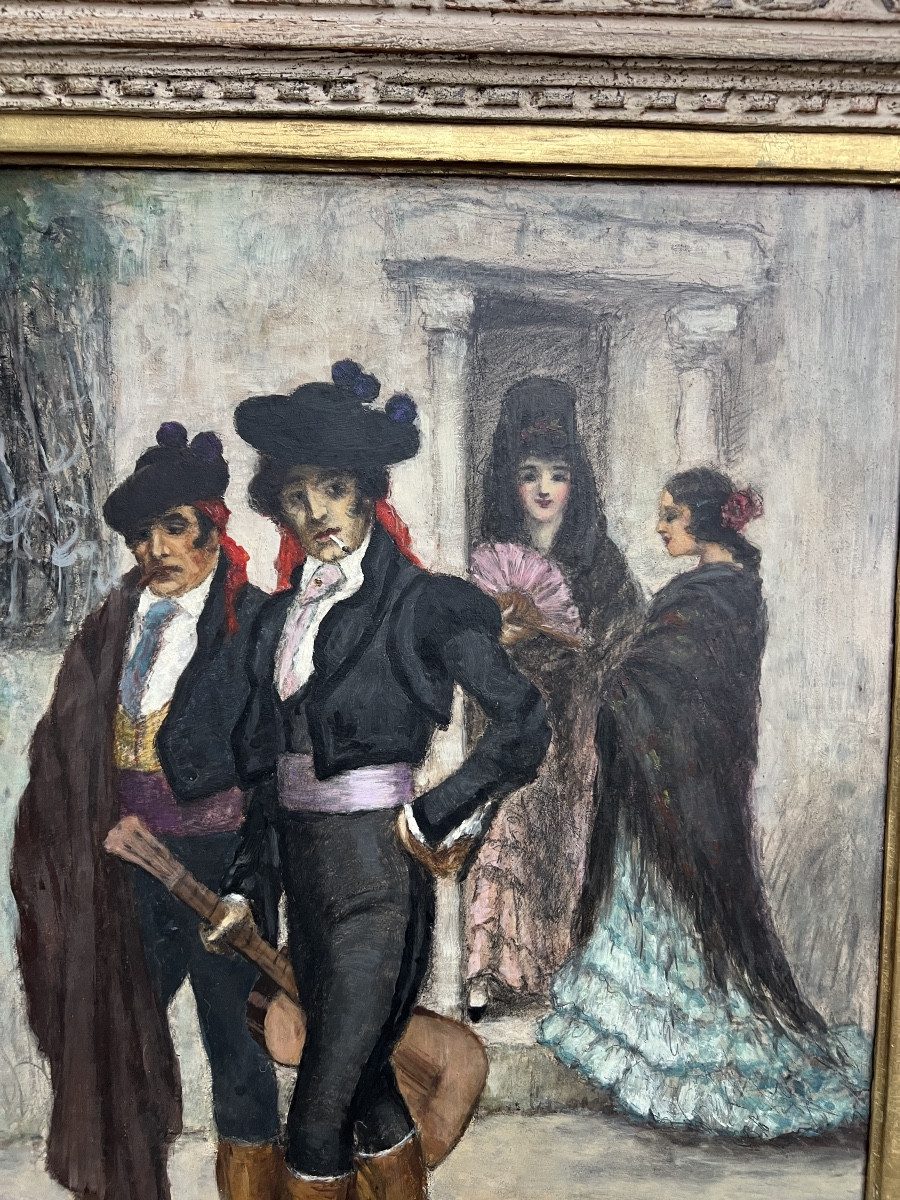 Huile sur isorel par Charles Eugène COUSIN-photo-3