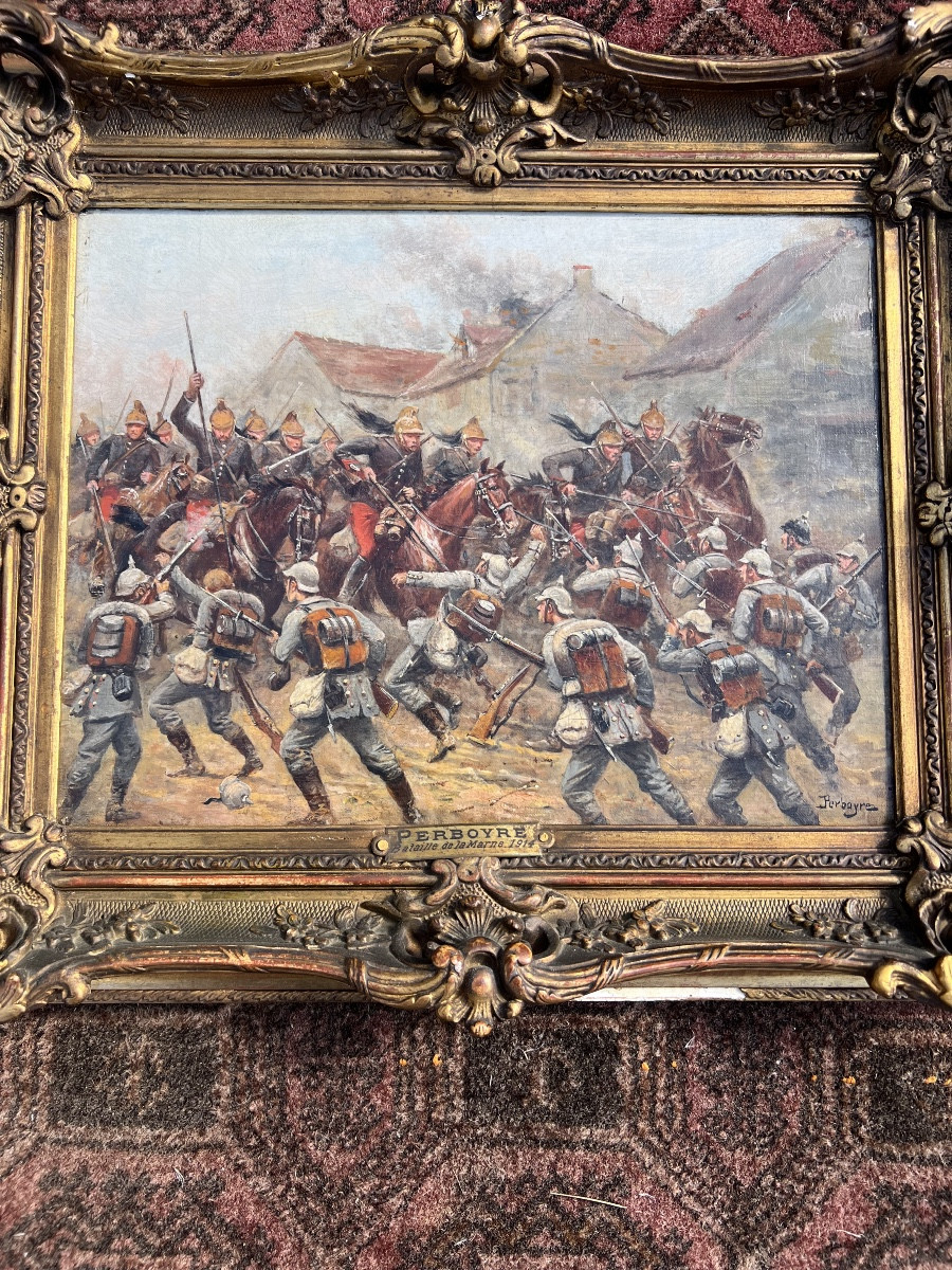 Oil On Canvas, Battle Of The Marne 1914 By Paul Perboyre-photo-1
