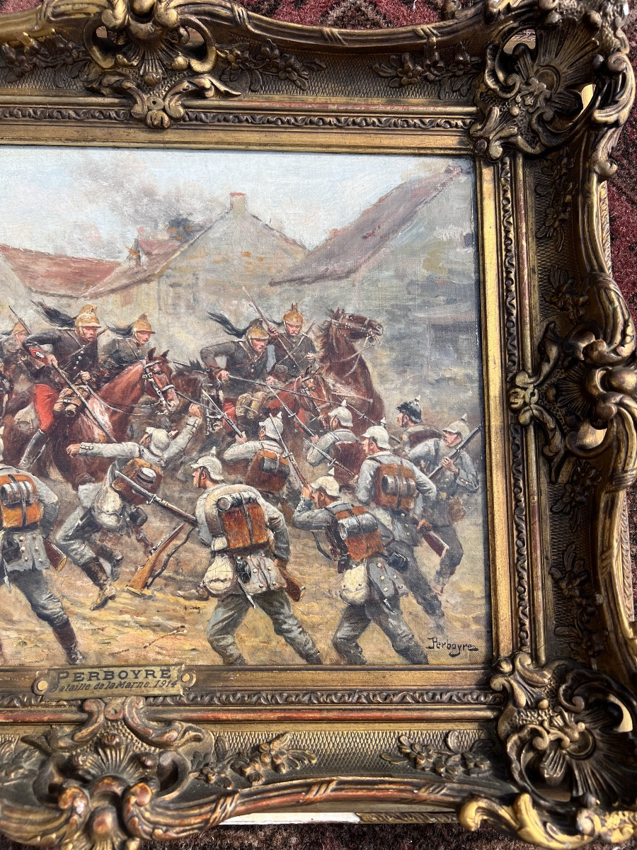 Oil On Canvas, Battle Of The Marne 1914 By Paul Perboyre-photo-7