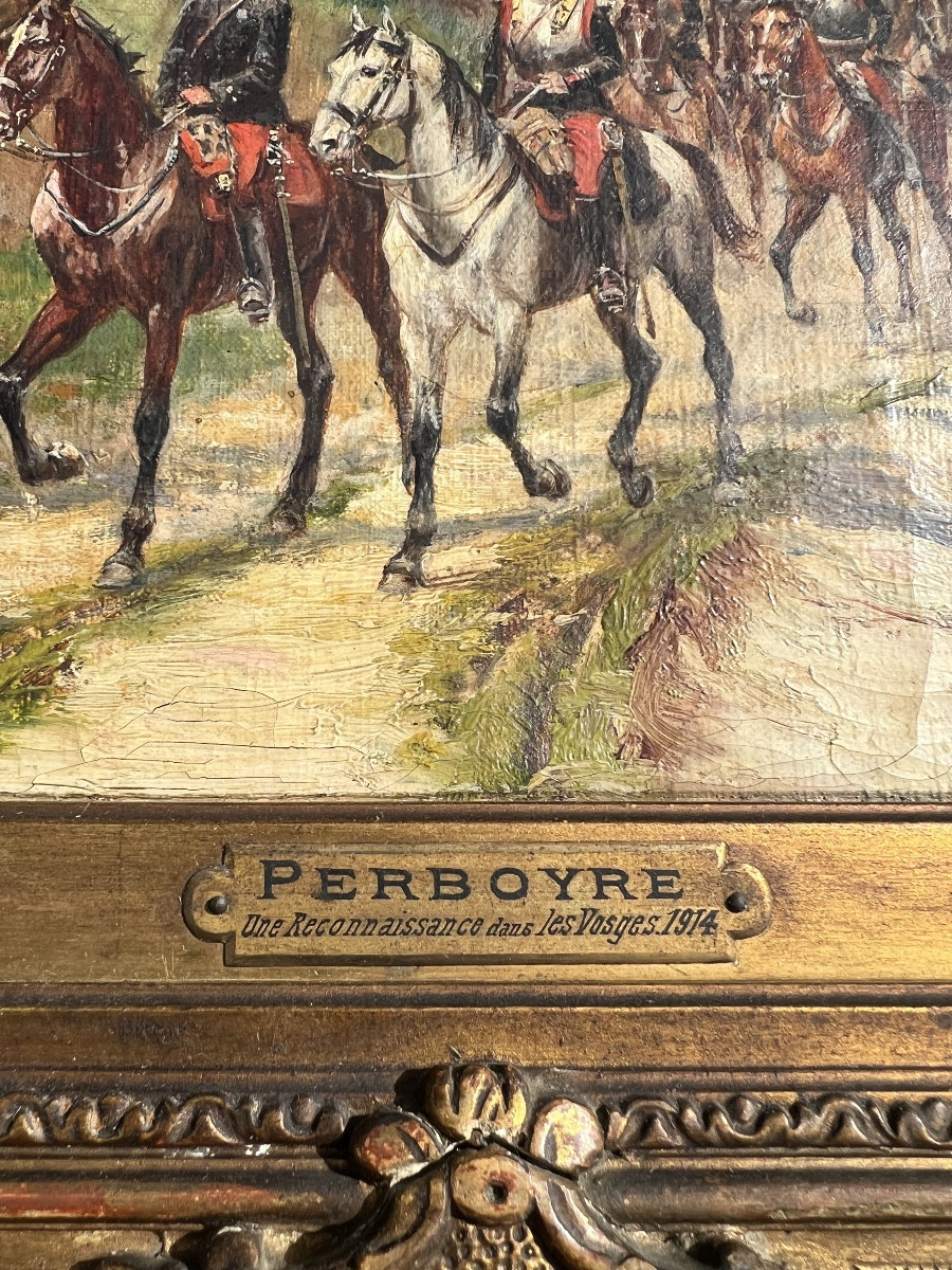 Oil Painting On Canvas By Paul Perboyre, Recognition In The Vosges Region-photo-3