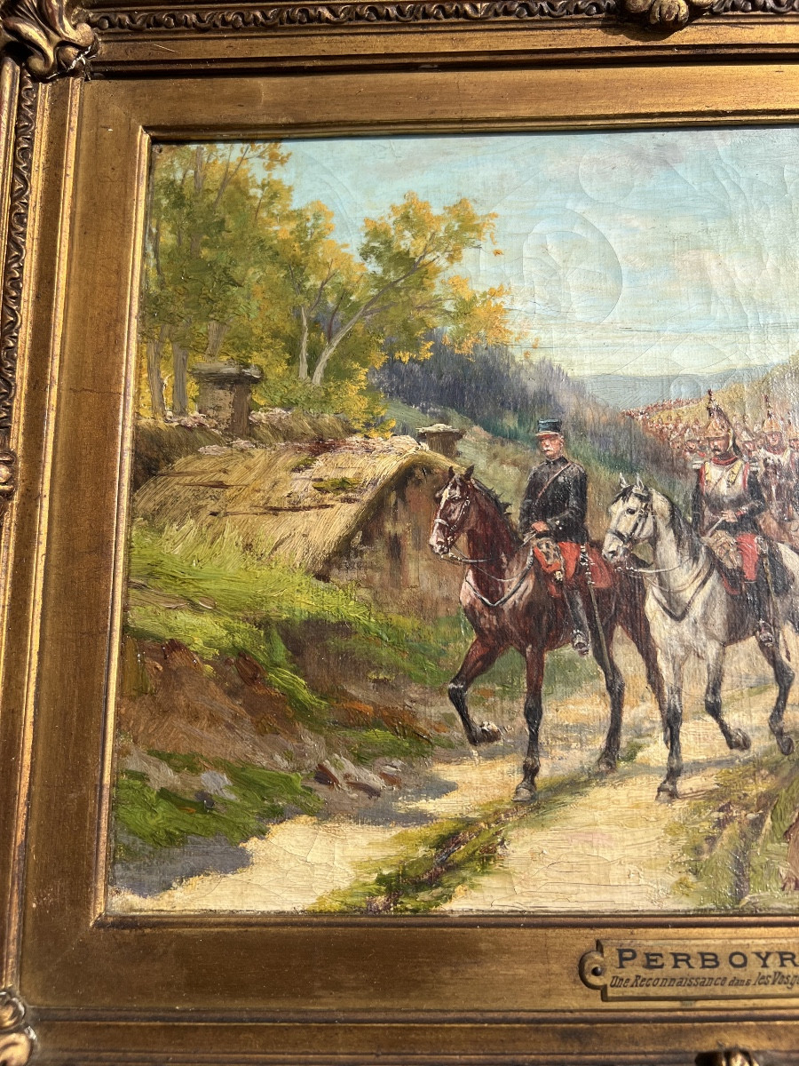 Oil Painting On Canvas By Paul Perboyre, Recognition In The Vosges Region-photo-4