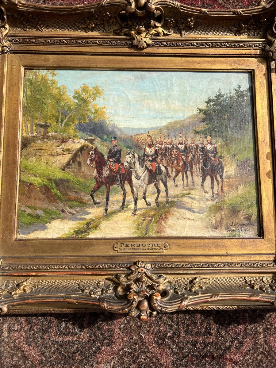 Oil Painting On Canvas By Paul Perboyre, Recognition In The Vosges Region-photo-7