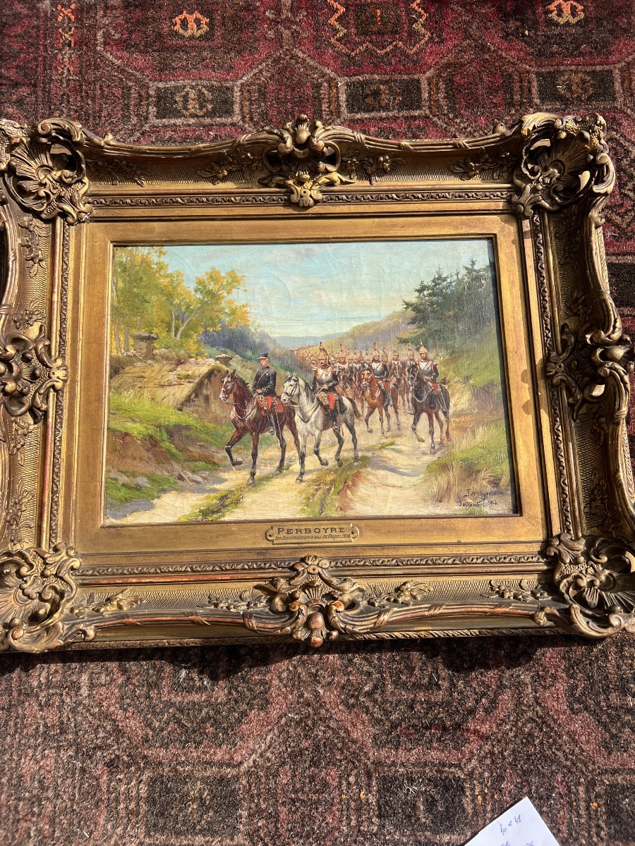 Oil Painting On Canvas By Paul Perboyre, Recognition In The Vosges Region