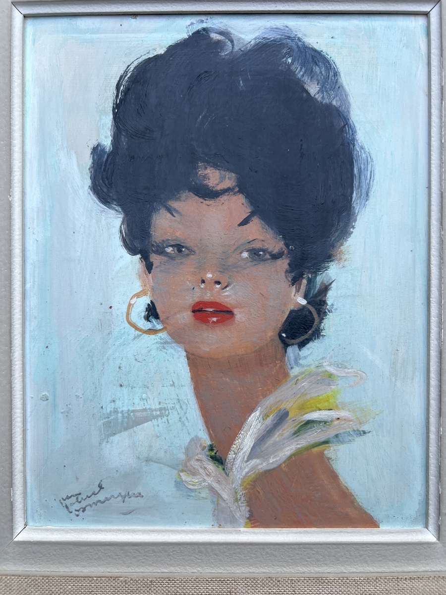 Peinture de Jean Gabriel DOMERGUE portrait de MIRNA-photo-2