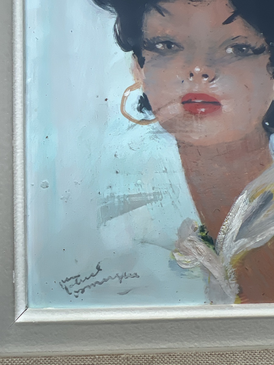 Peinture de Jean Gabriel DOMERGUE portrait de MIRNA-photo-3