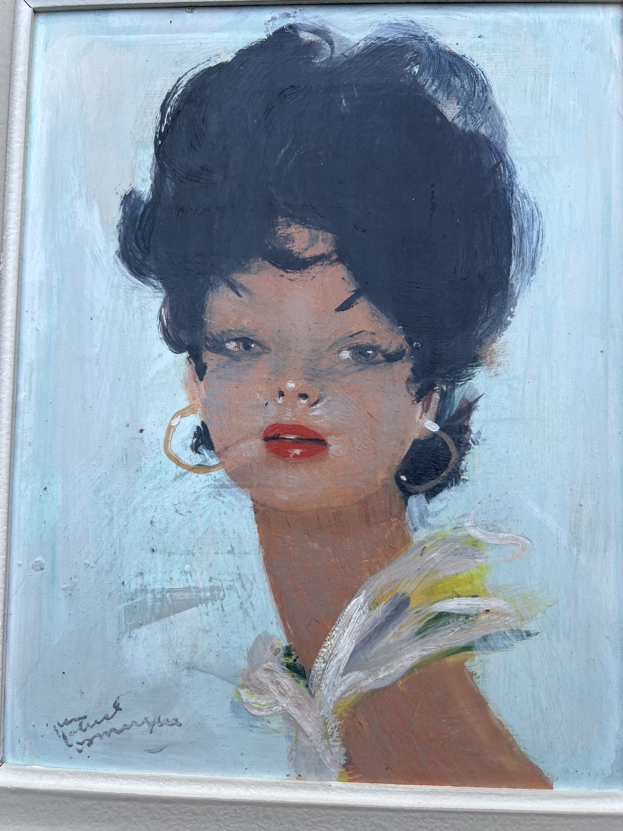 Peinture de Jean Gabriel DOMERGUE portrait de MIRNA-photo-3