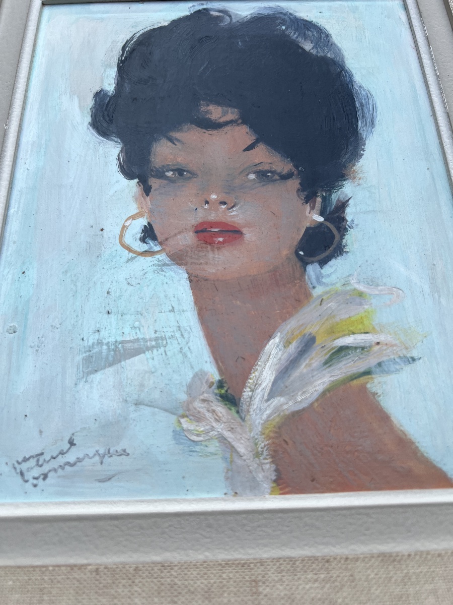 Peinture de Jean Gabriel DOMERGUE portrait de MIRNA-photo-5