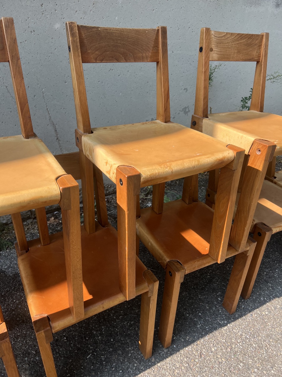 Huit chaises Pierre CHAPO S 24-photo-1